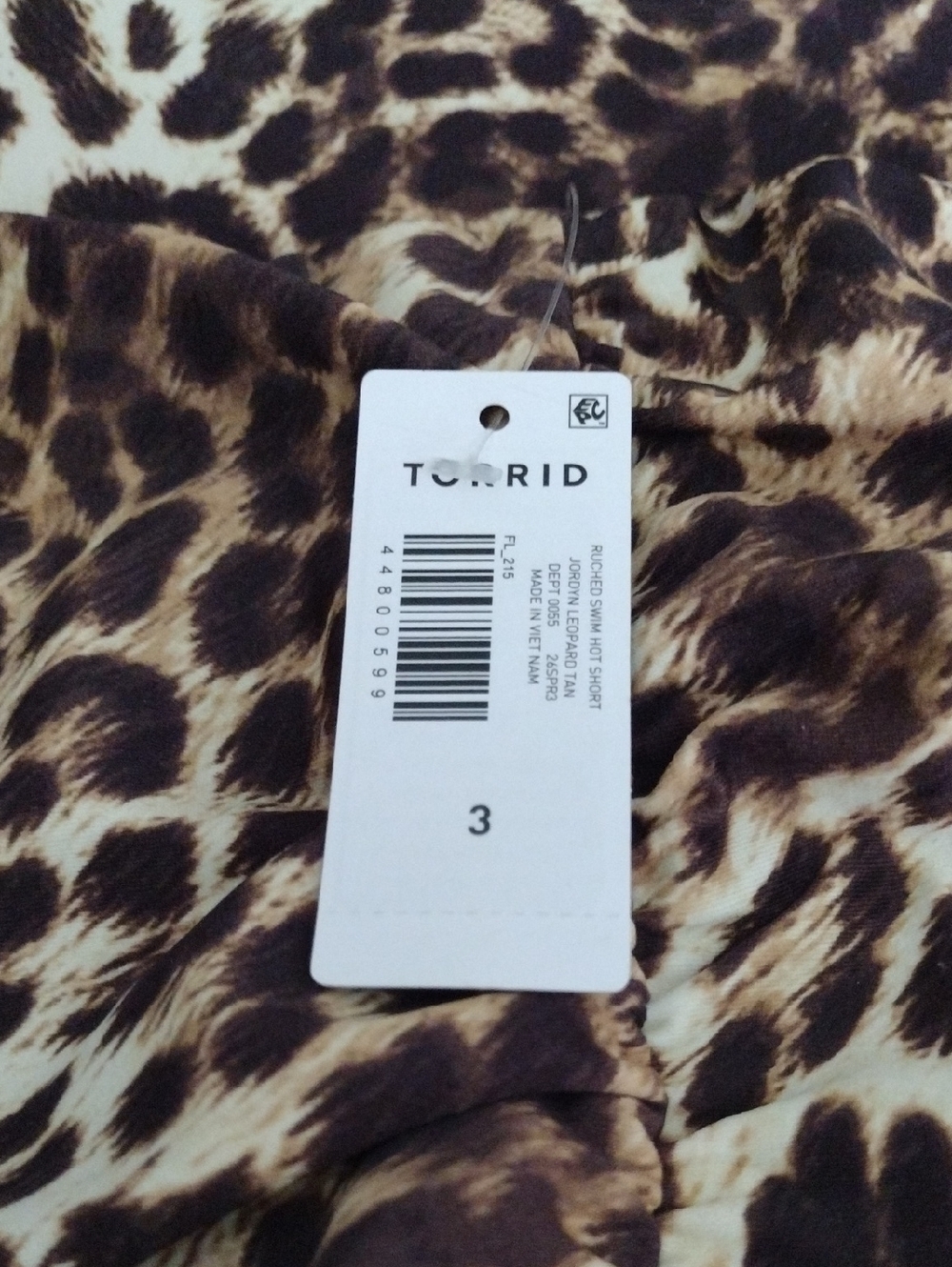 Torrid Retro Chic Leopard Print Women's Swim Shorts Animal Print Plus Sz 3X Nwt - Picture 6 of 6